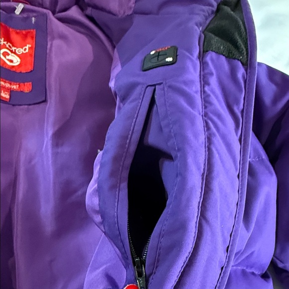 Echo red Girls' Down Jacket with Faux Fur Trim Hood, Girls, Size L 11/12 - Picture 6 of 14